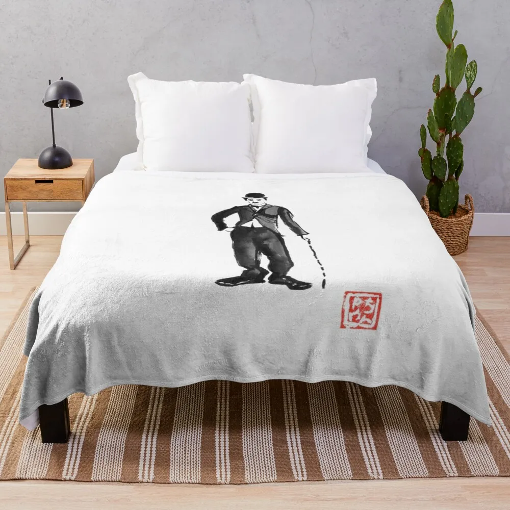 charlie chaplin standing Throw Blanket Soft for babies Blankets