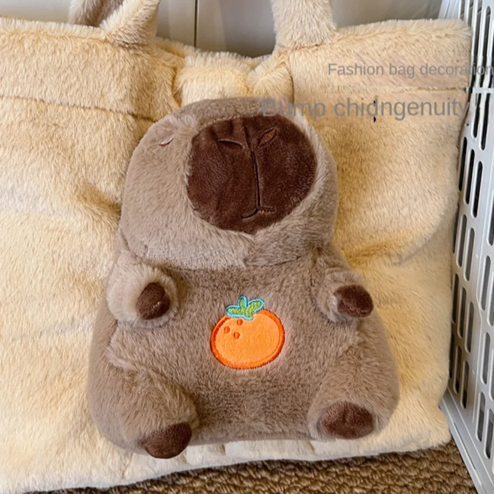 

Модная мультяшная кукла-капибара, сумка в корейском стиле, большая вместительная сумка-тоут с магнитной пряжкой, мягкая женская сумка на плечо