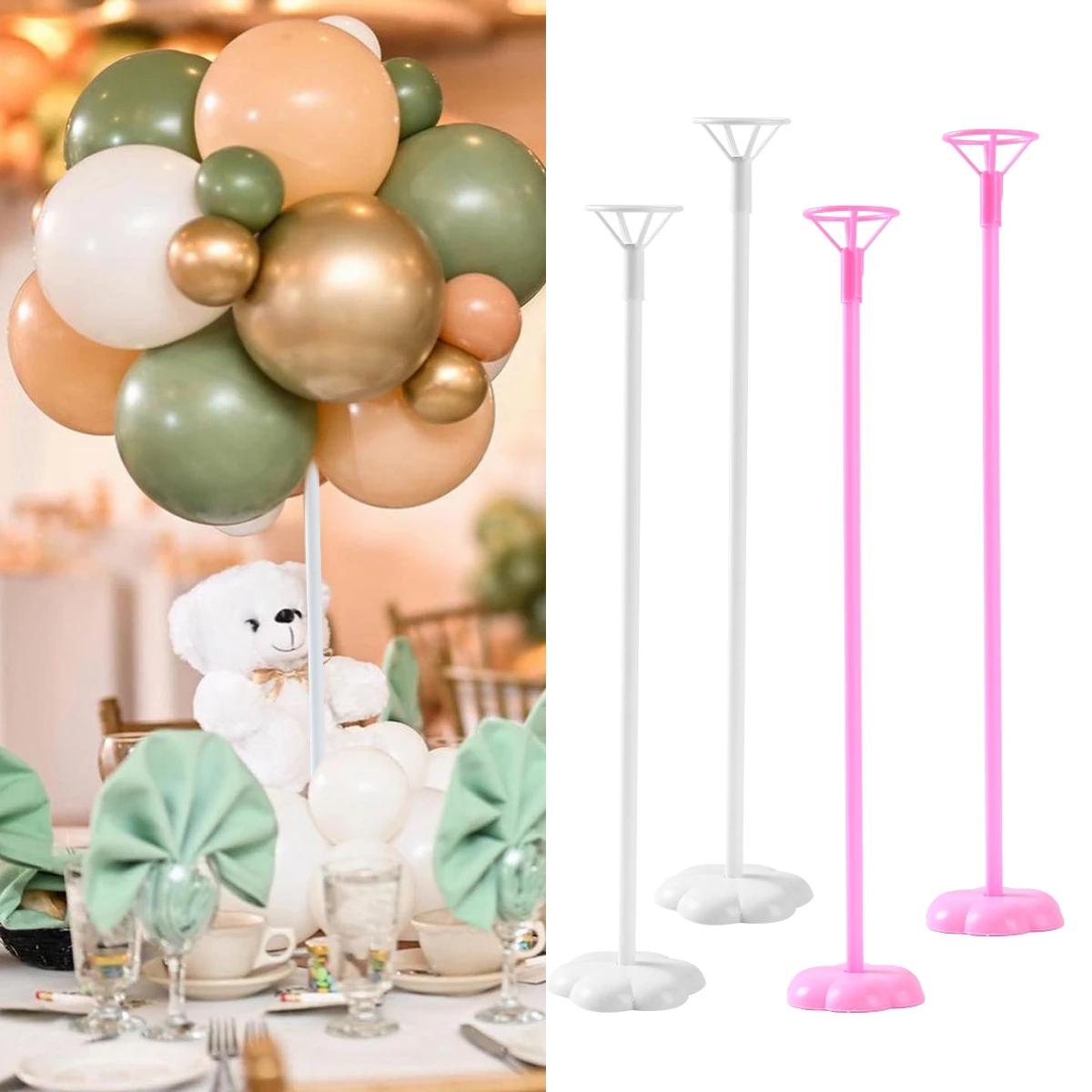 

6pcs Balloon Stand Base DIY Balloons Holder Column Support Wedding Table Decoration Birthday Party Adult Kids Baby Shower Decors