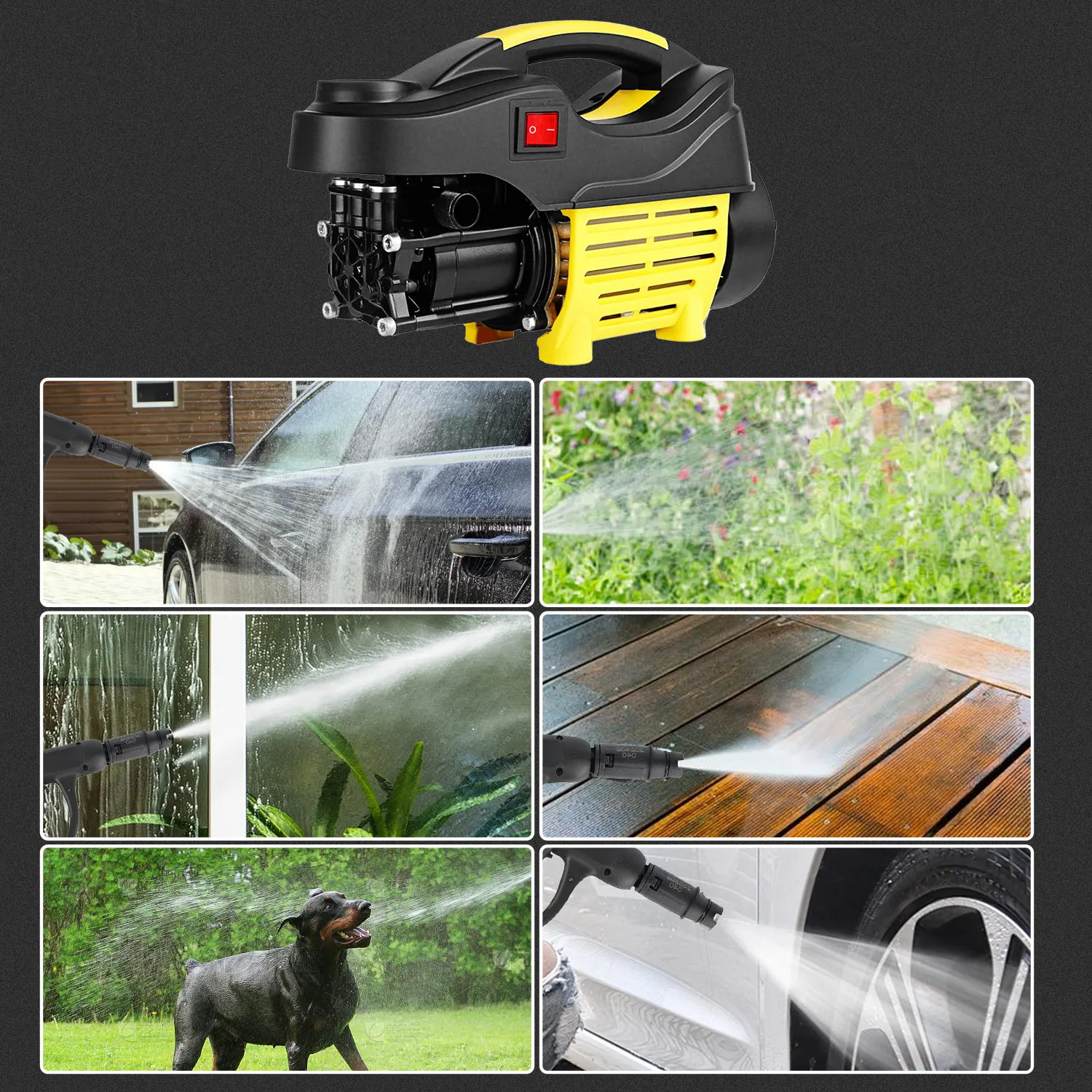 4800W Car Washer Portable Cleaning Machine 200BAR High Pressure Wash Water Water Pump Multifunction Home Cleaning Tool