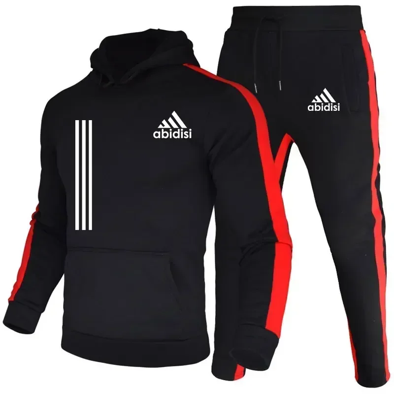 

Fall/Winter 2024 Men's Track and Field 2-piece Sports Hoodie Jacket and Casual Outdoor Jogging Sports Suit