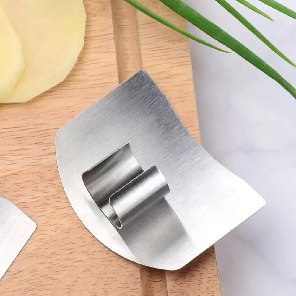 

4pcs Finger Protectors Stainless Steel for Chopping Single Double Finger Use Kitchen Supply Cooking