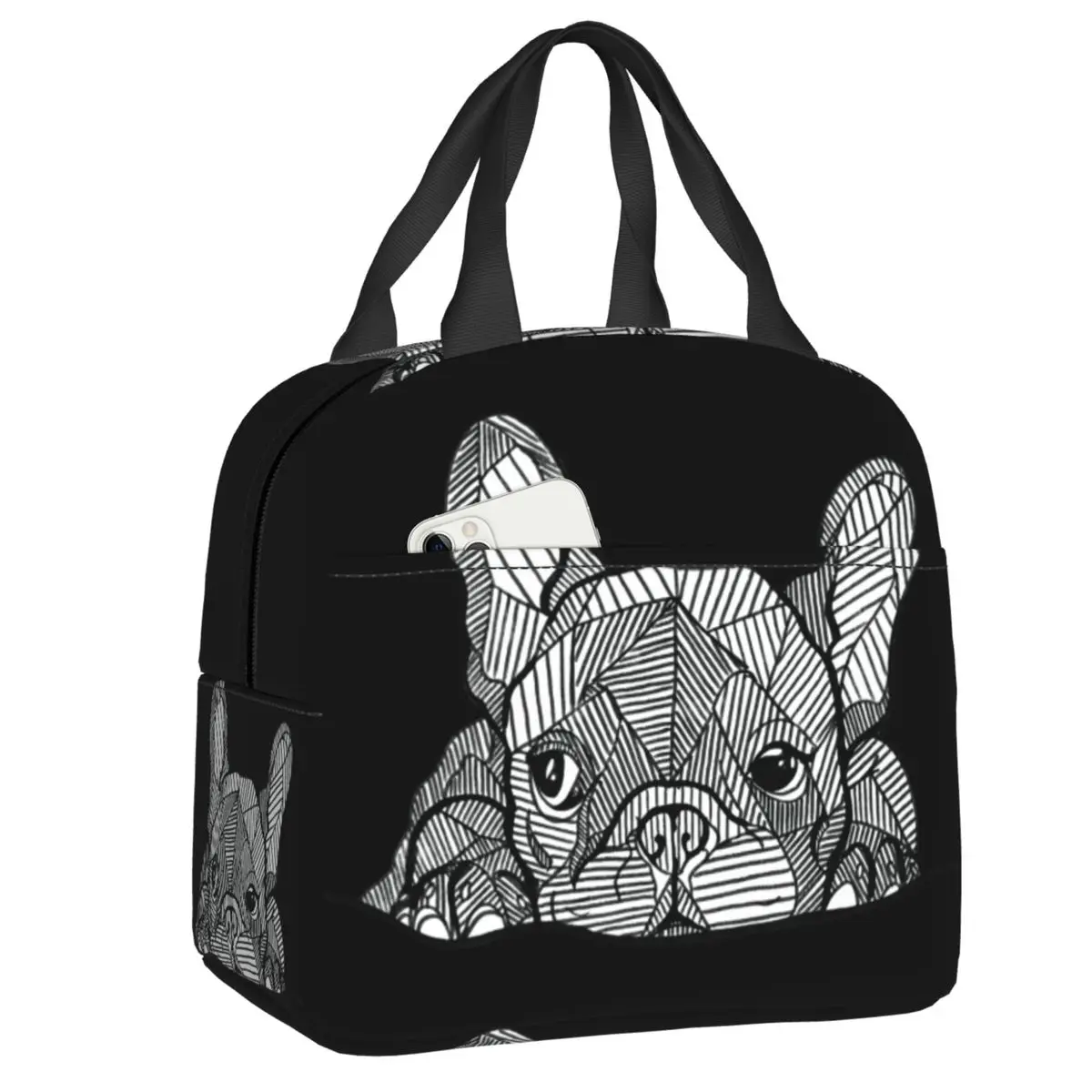Custom French Bulldog Insulated Lunch Bags for School Office Frenchie Dog Portable Thermal Cooler Bento Box Women Children