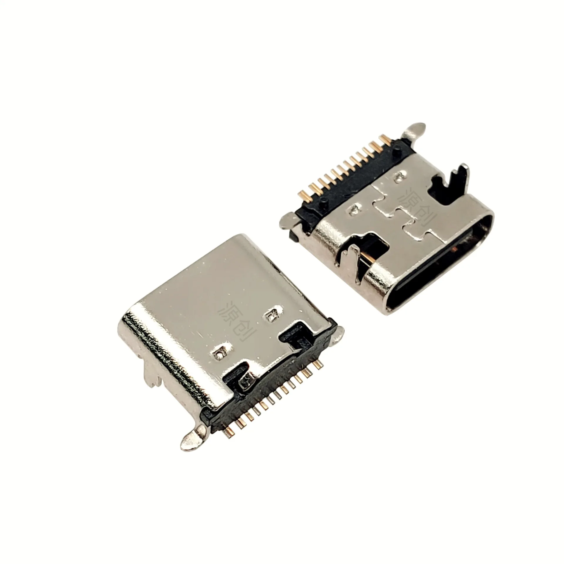 For TYPE-C  16P board type SMT four-foot horizontal insert board with column patch USB female head high temperature resistance
