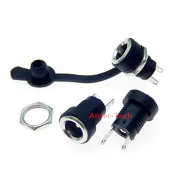 10PCS 3A 12v For DC Power Supply Jack Socket Female Panel Mount Connector 5.5mm 2.1mm Plug Adapter 2 Terminal Types 5.5*2.5