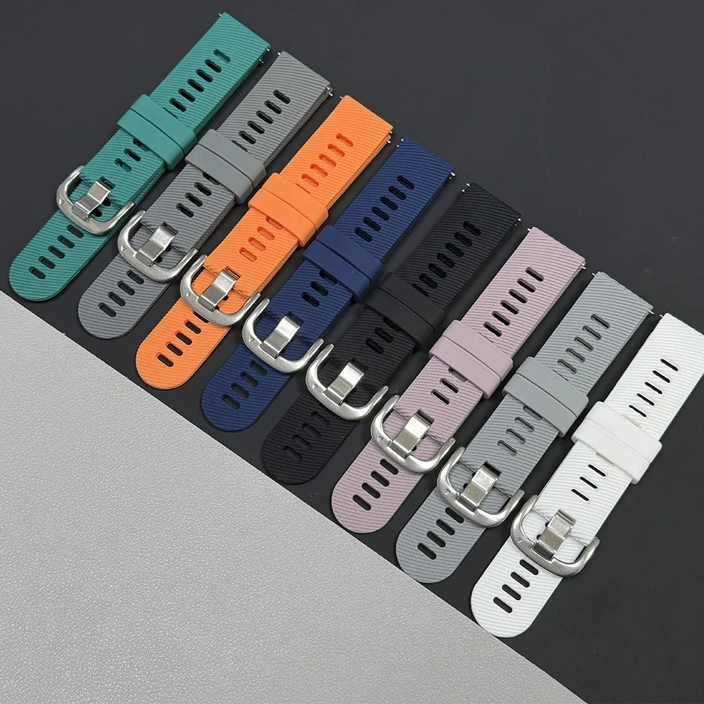 20mm 22mm Silicone Strap For Garmin Vivoactive 6 5 Bands Forerunner 570 265 255 245 55 170Music Venu 4 3 Sq 2 Plus Bracelet Belt