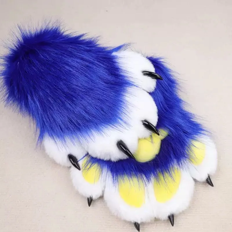 2026Fursuit Paws Gloves Furry Claw Gloves Built-in Whistle Decompression Toys Costume Party Accessories for Cosplay