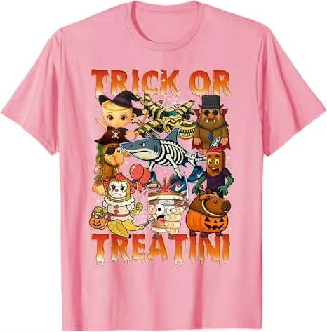 مضحك الدماغ الإيطالي روت الإيطالية Brainrot هالوين الصبي الاطفال تي شيرت موضة خدعة أو علاج Y2k الجرافيك الزي الجدة قائلا المحملة #4