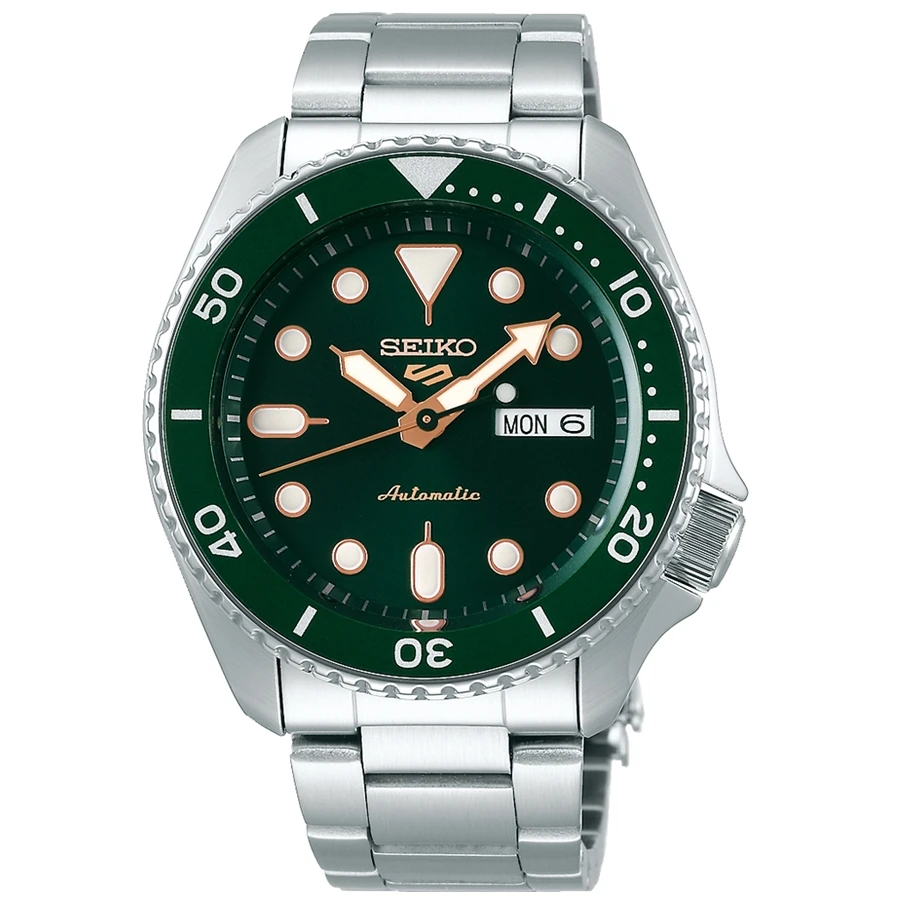 Genuine SEIKO SRPD63K1 Automatic Mechanical Watch 42.5mm Green Dial Steel Strap 100m Water Resistant LumiBrite Gift for Men