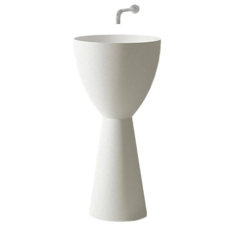 Artificial stone pillar basin cylindrical wash basin floor-to-ceiling bathroom small apartment column wash basin OEM custom fact