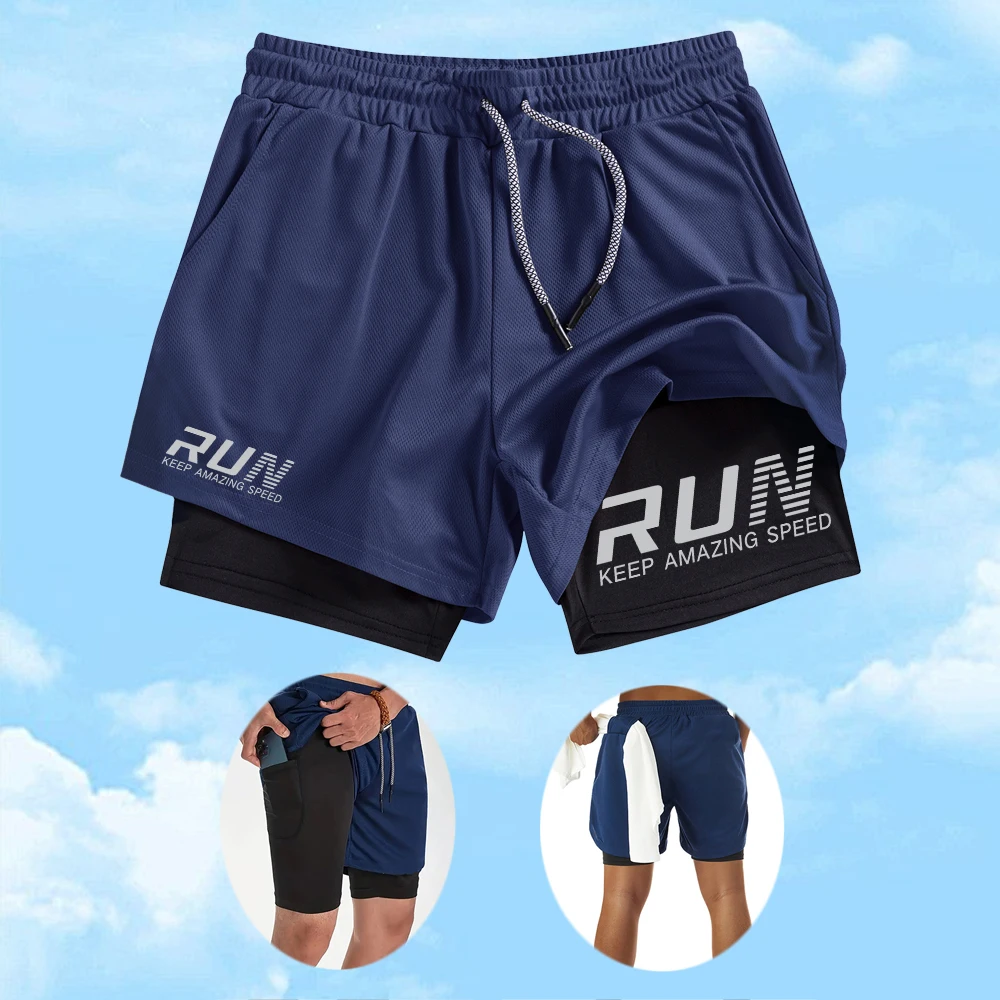 

Мужские быстросохнущие двухслойные спортивные шорты с английским принтом, стильные, для летнего пляжного отдыха, повседневные, модные плавки, купальники