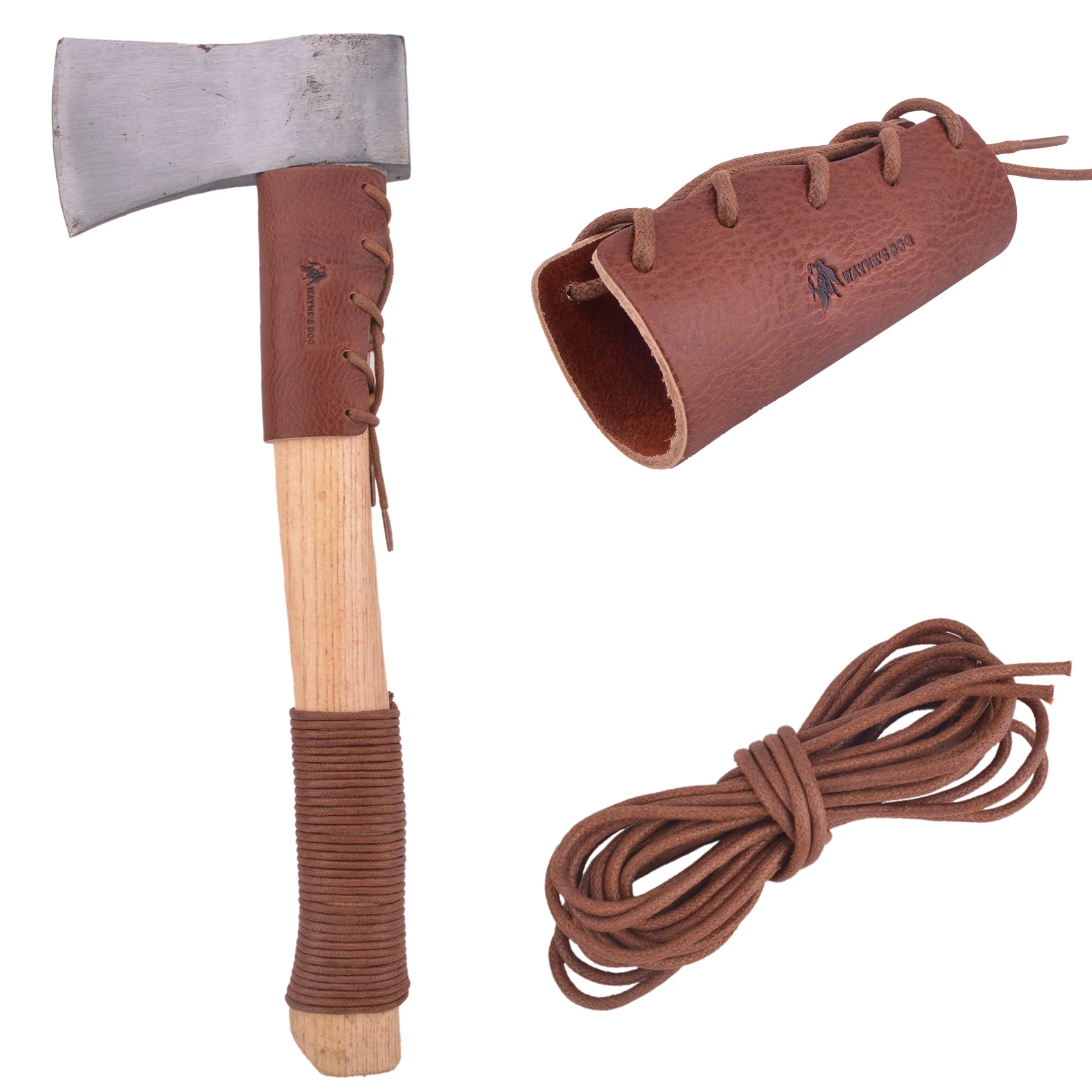 

Set of Leather Axe Collar Guard, Axe Handle Wraps Covers for Gardening Picks or Camping, Hiking, Hunting, Outdoors.