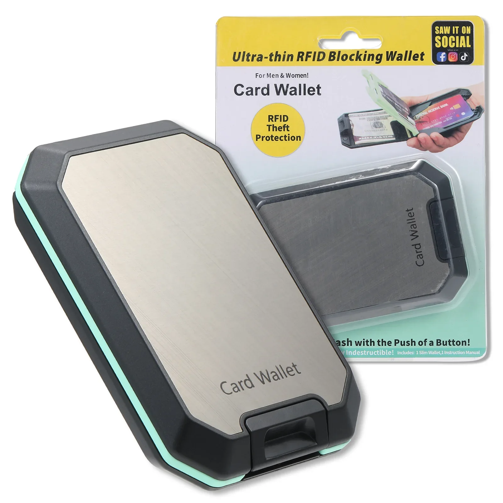 Slim RFID Blocking Wallet for Men with Detachable Money Clip, Secure Credit Card Holder, Durable Crush Resistant Casual Wallet