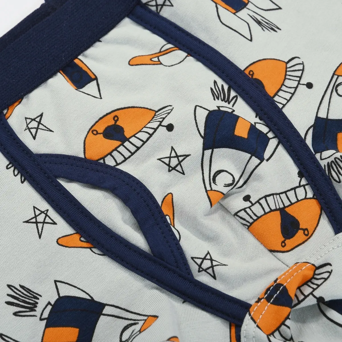 5er-Pack Jungen-Boxershorts mit Dinosaurier-, Krokodil-, Baufahrzeug- und Raketen-Print – Kinderunterhosen – Detail 5