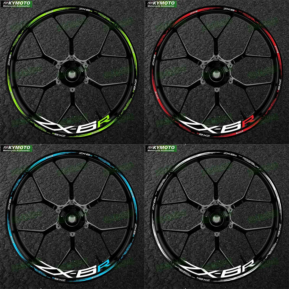 

Аксессуары для мотоциклов ZX-6R ZX6R, 17-дюймовые наклейки на передние и задние колеса, обтекатель колеса, светоотражающие наклейки, украшение