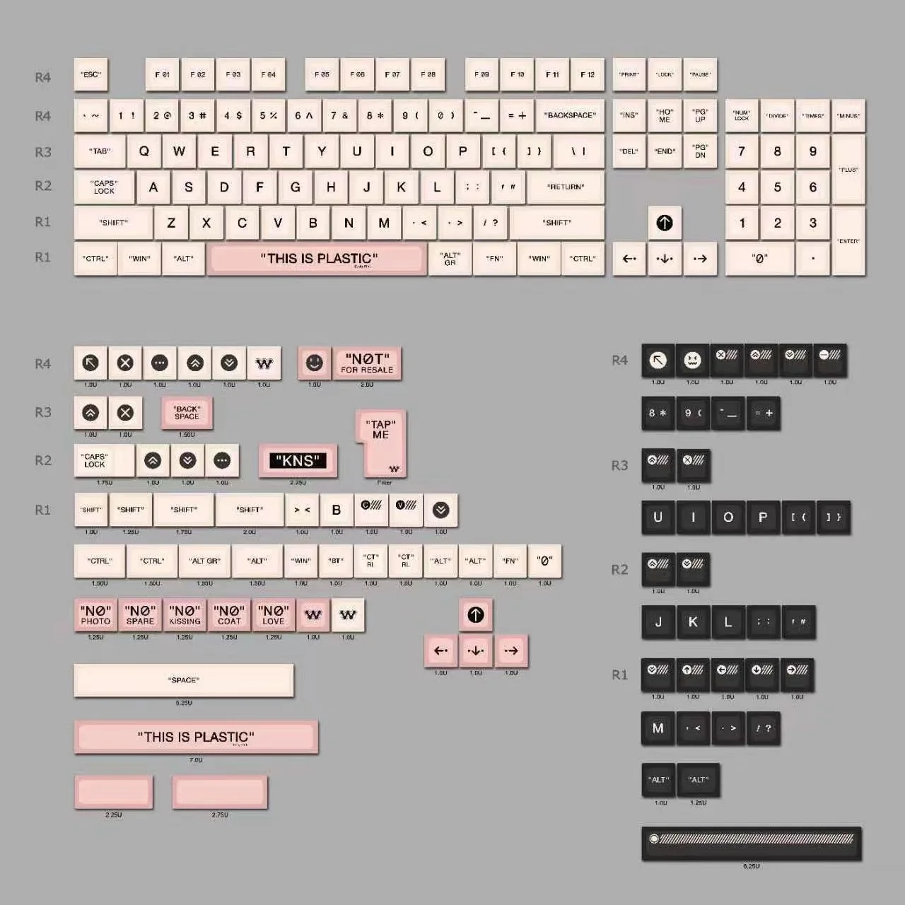 

194 set Keys Gray Pink Cute Keycaps MDA Profile PBT 5-side Dye Sublimation Mechanical Keyboard Keycap For MX Switch