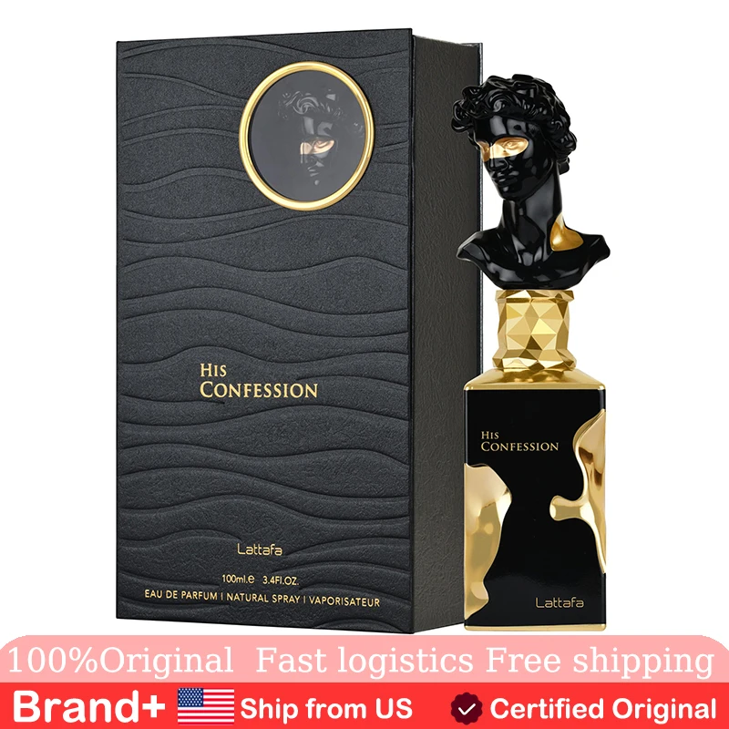 

Lattafa His Confession for Men Eau De Parfum Spray 3.4 Ounce Arabian Women's Perfume Perfume Long Lasting Fragrance Cologne