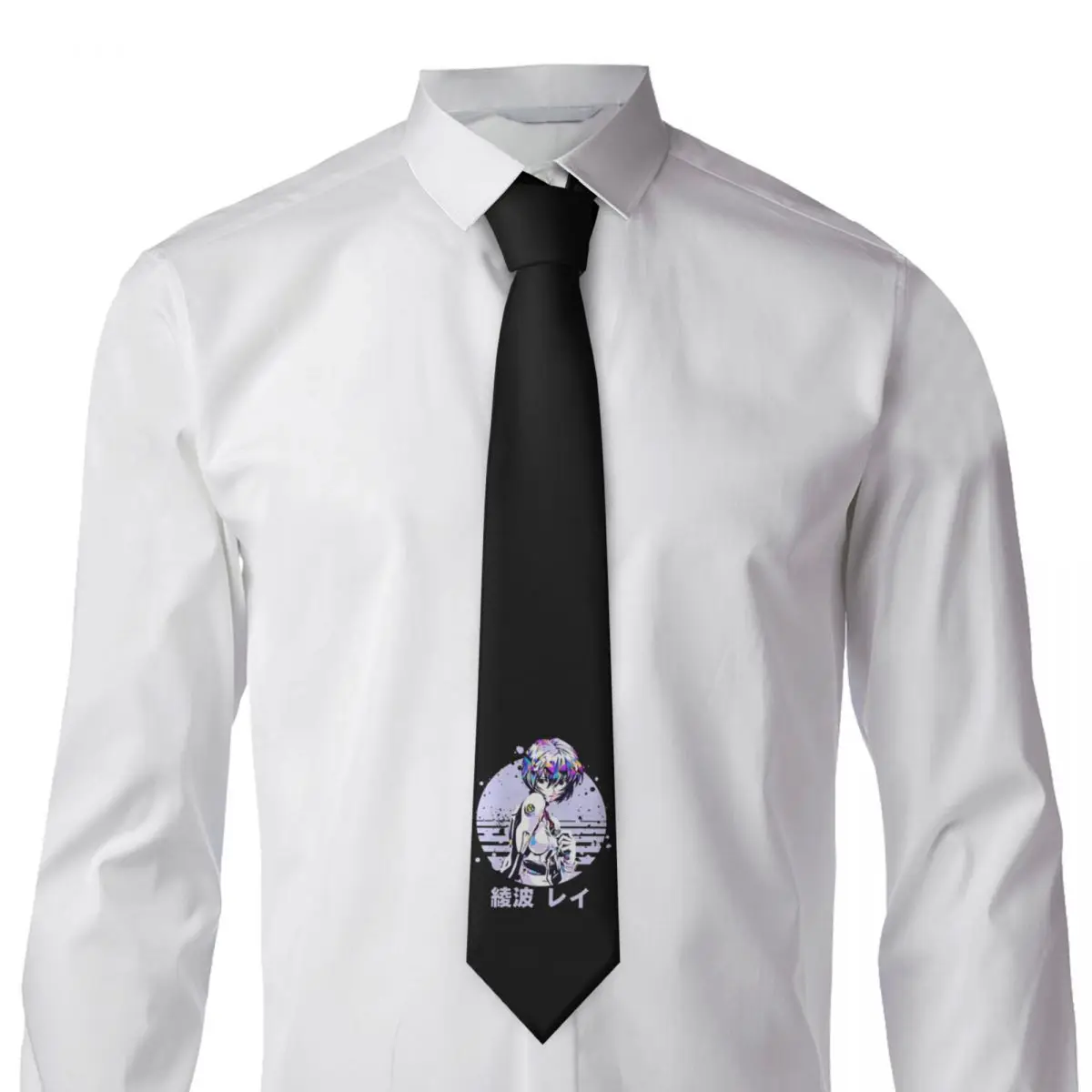 Rei Ayanami Retro Stropdas voor Mannen Zijde Polyester Slanke Stropdassen Feestkostuums Stropdas Casual Gravatas
