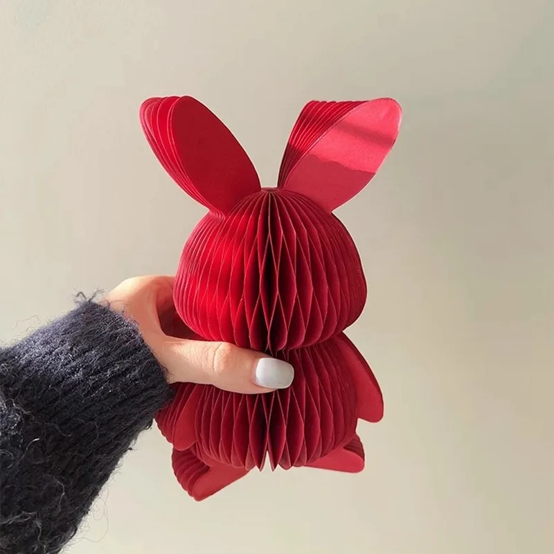 latest model 3d easter rabbit honeycomb ball ornament table centerpiece decoration bunny tree pendant honeycomb ball easter