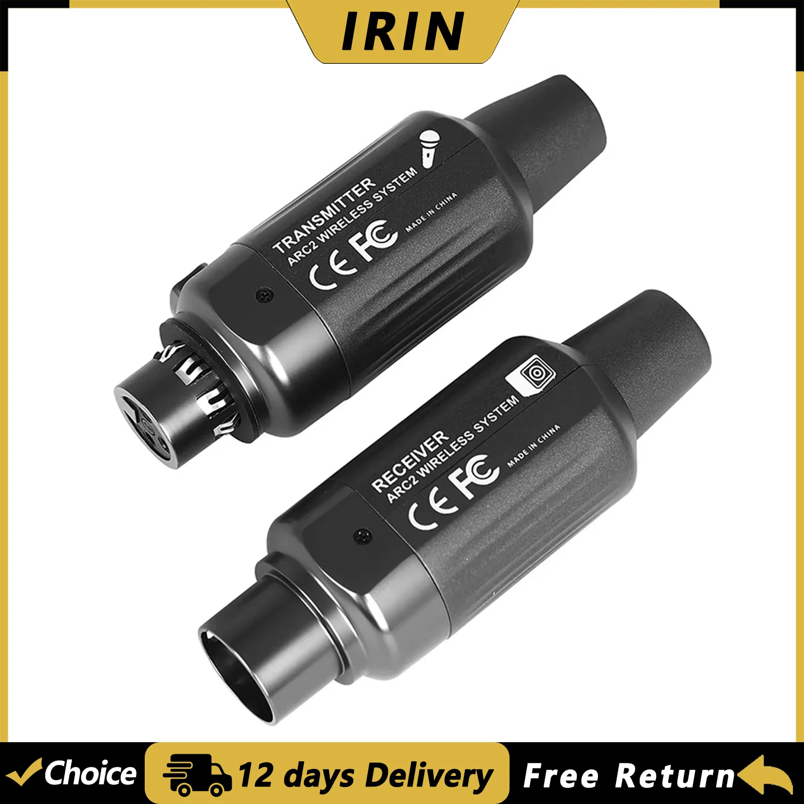 IRIN ARC2 UHF Wireless Microphone System Wireless Dynamic Transmitter Receiver 7 Channels XLR Plug Mic Adapter System