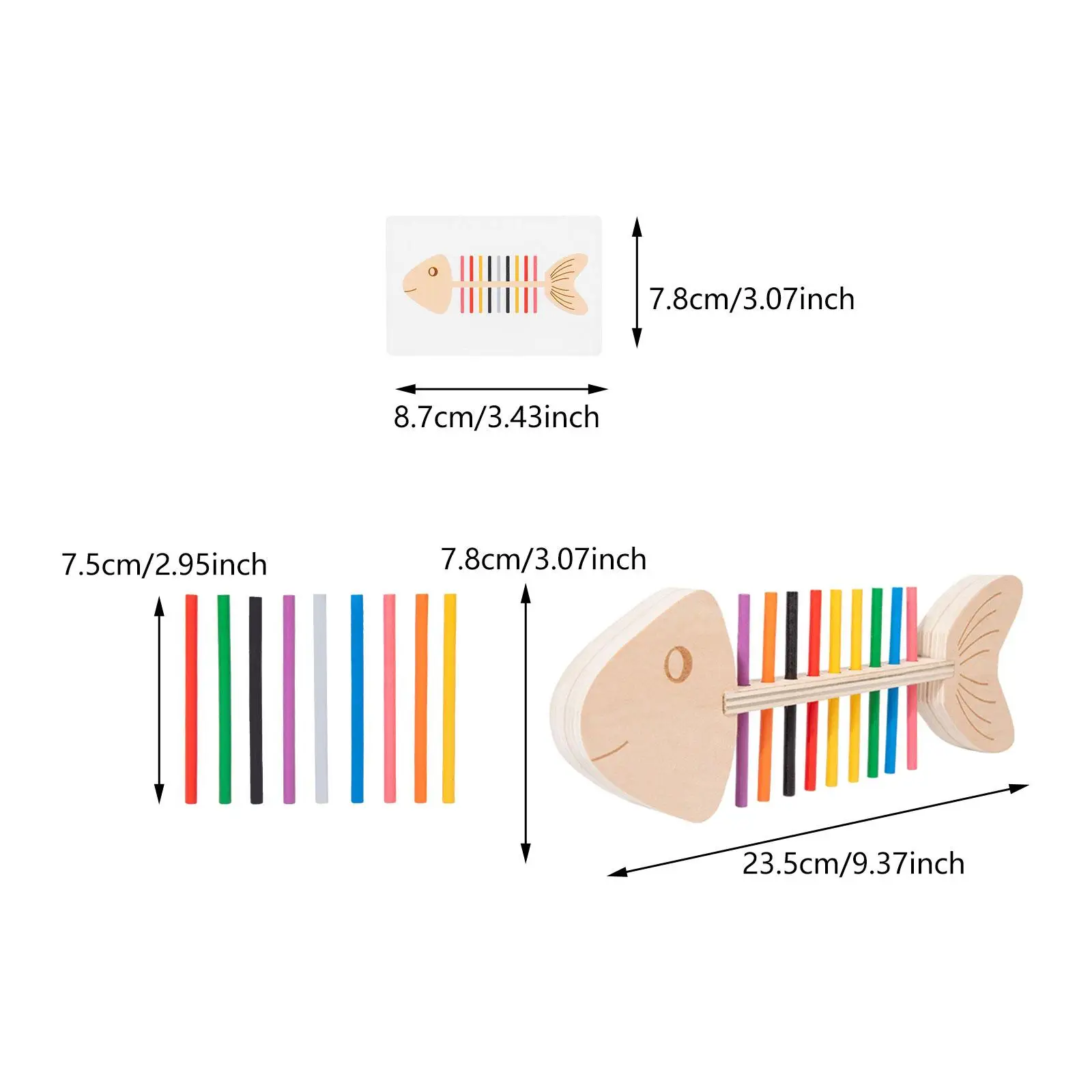 ของเล่นจับคู่สีสำหรับเด็กวัยหัดเดินของเล่นเสริมการเรียนรู้คัดแยกกระดูกปลาของเล่นสำหรับของขวัญวันเกิดเด็กผู้ชายเด็กผู้หญิง