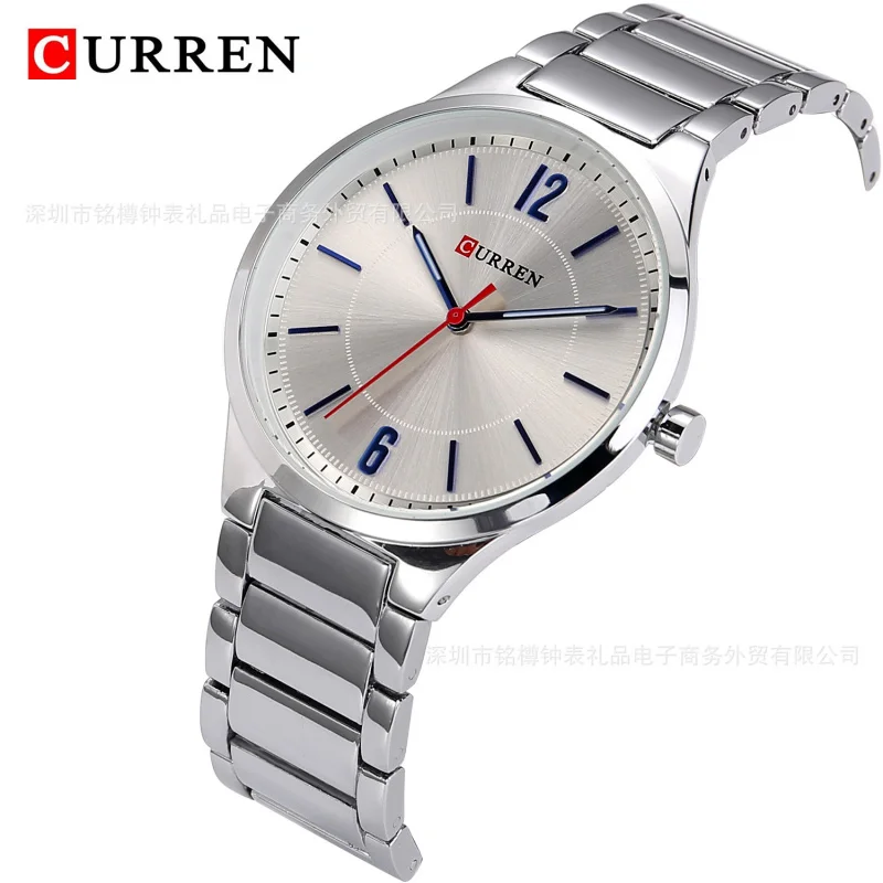 ساعة كورين نيو 8280 للرجال كوارتز بحزام فولاذي ساعة رجالية مقاومة للماء للترفيه