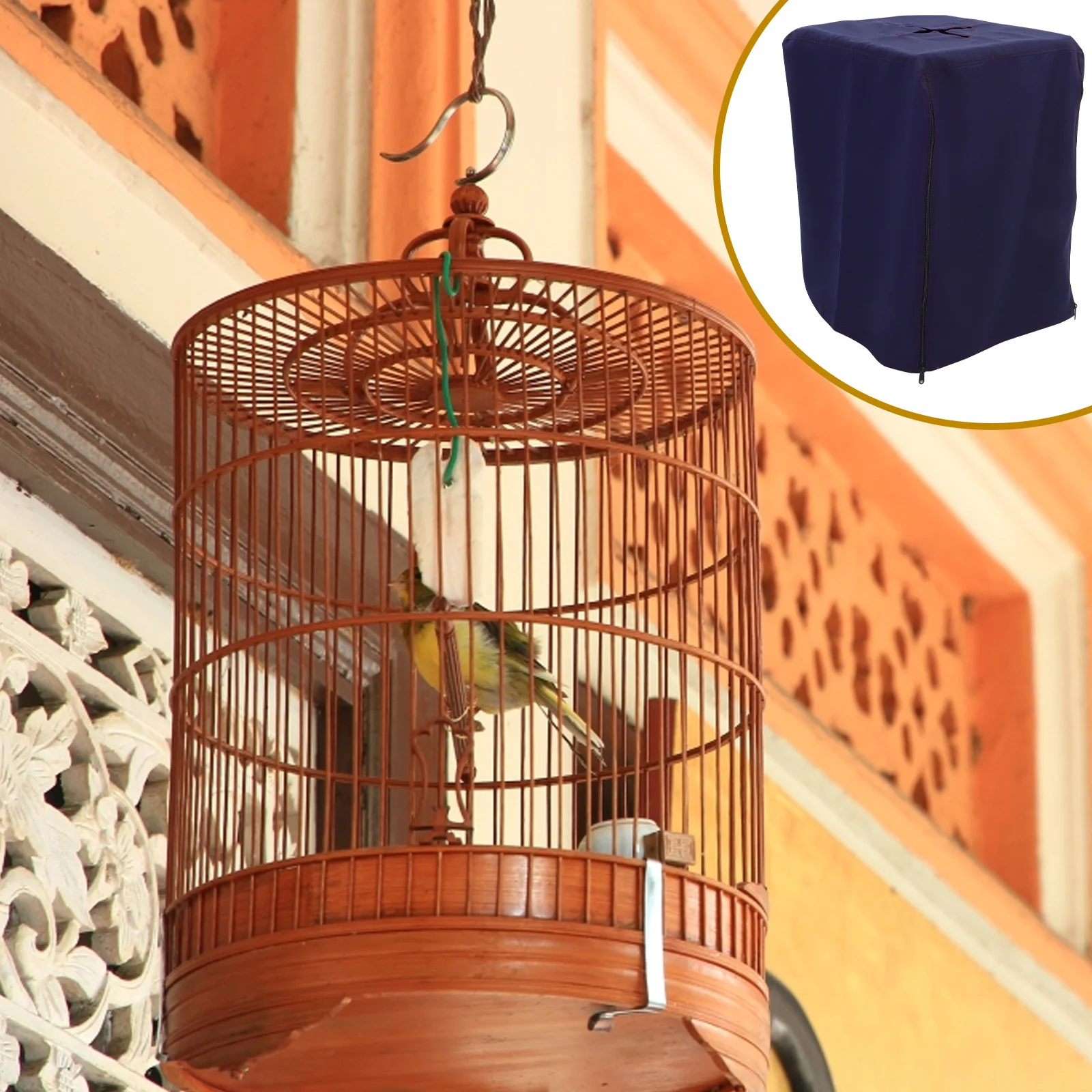 

Large Birdcage Cover Thickened Parrot Cage Cloth Uv Blocking Protector with Front Flap for Pet Cage