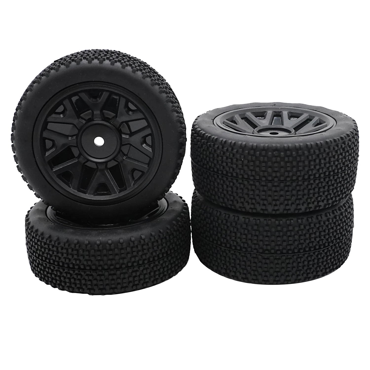 YSIDO-neumáticos de goma delanteros y traseros antideslizantes de 75mm para coches todoterreno WLtoys 1/12 1/14 144001 124008 124017 Hyper Go MJX RC Buggy