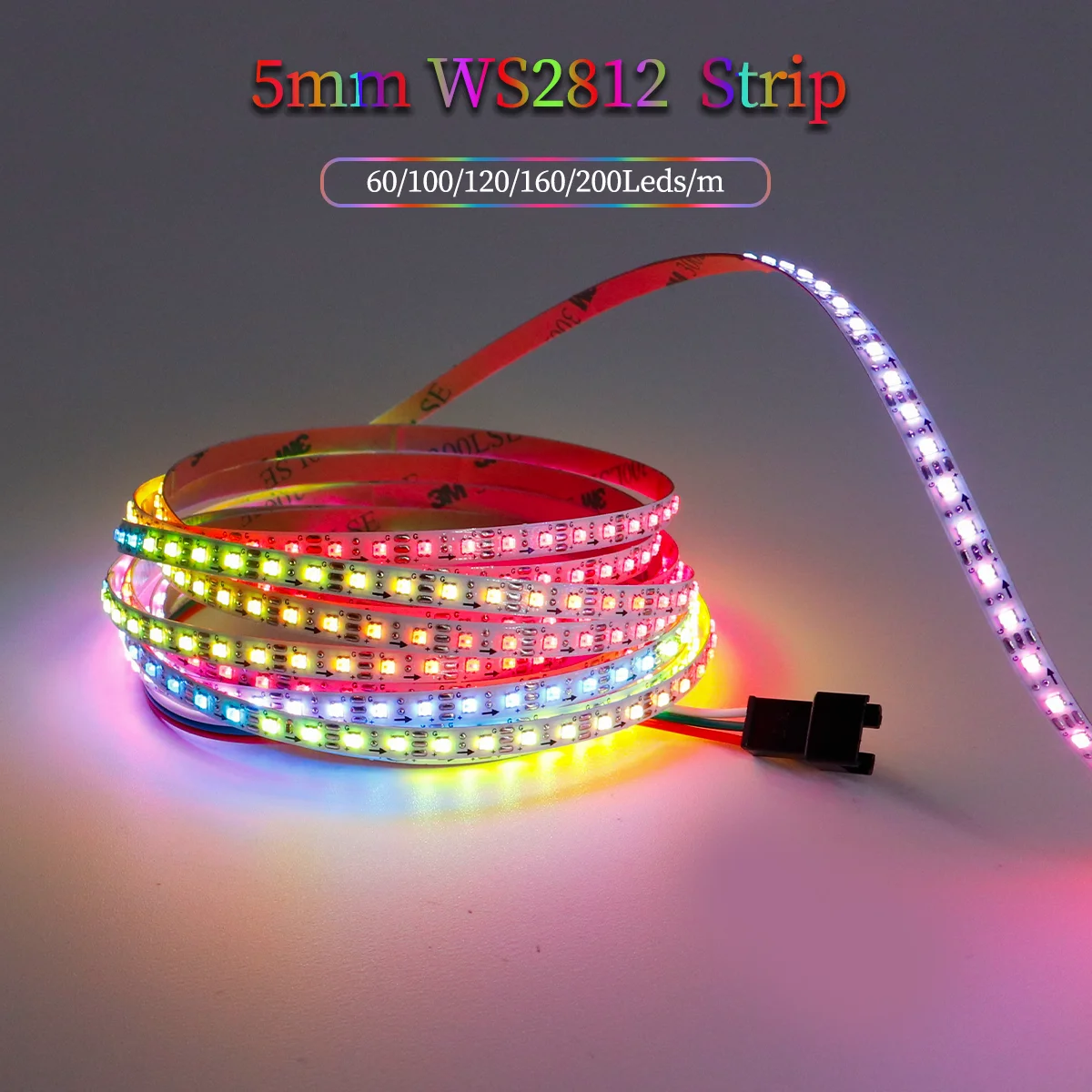 5mm WS2812B 2020SMD LED Strip 60/100/120/160/200Leds/m WS2812 IC Individually Addressable Led lights with led Controller kit 5V