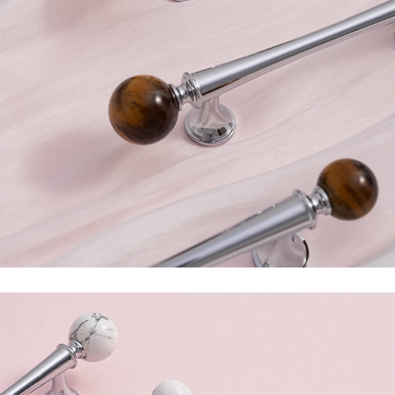 Crystal style cabinet handle with chrome finished brass base — product image 7