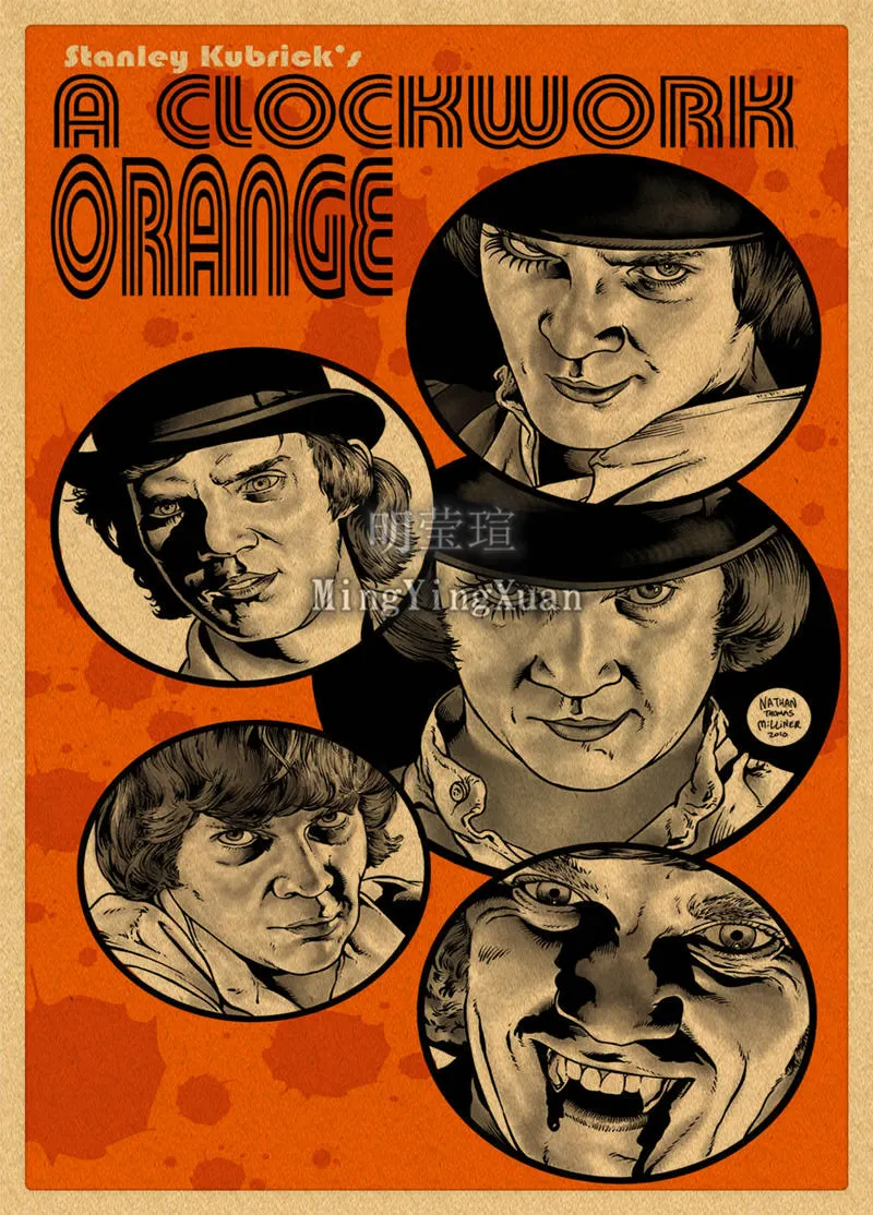 Vintage Classic Movie Series Posters Kraft Paper A Clockwork Orange Poster Wall Stickers Home Decor Room Bar Cafe Art Painting