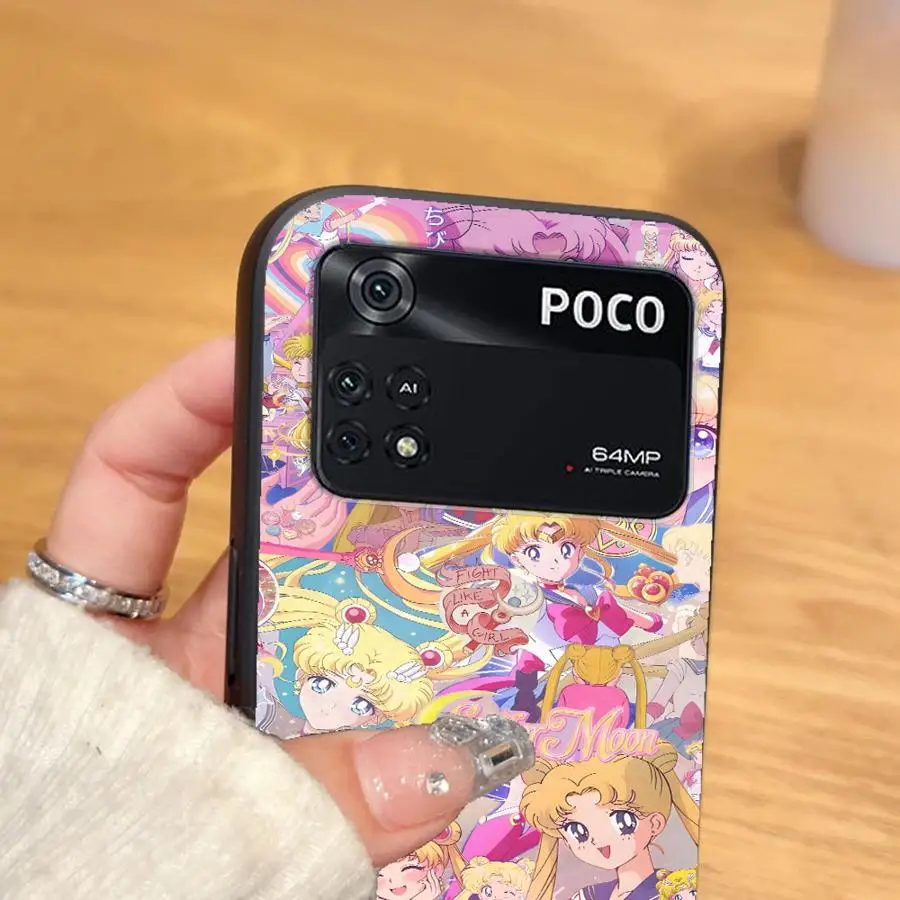 Beautiful Sailor Moon Case for Xiaomi Poco F8 M3 M4 M7 Pro F1 X3 X4 X5 X7 Pro C61 M5 C75 C50 C71 F3 Black Soft Phone Cover view 6
