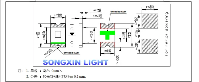 100pcs 0805 (2012) SMD LED Emitting Diode Kit Lamp Chip Light Beads Red Micro 3V SMT XIASOGNXIN LIGHT