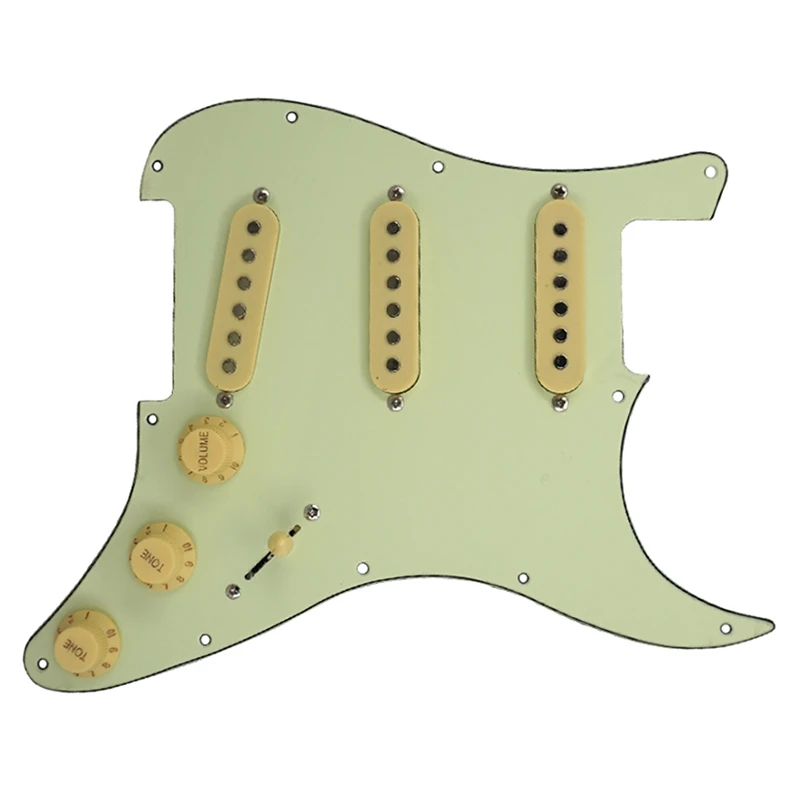 Set Of 11 Hole Guitar Pickguard ST SSS Back Plate With Knobs Tips 52/52/52Mm Pickup Covers For Sq St Guitar Accessories