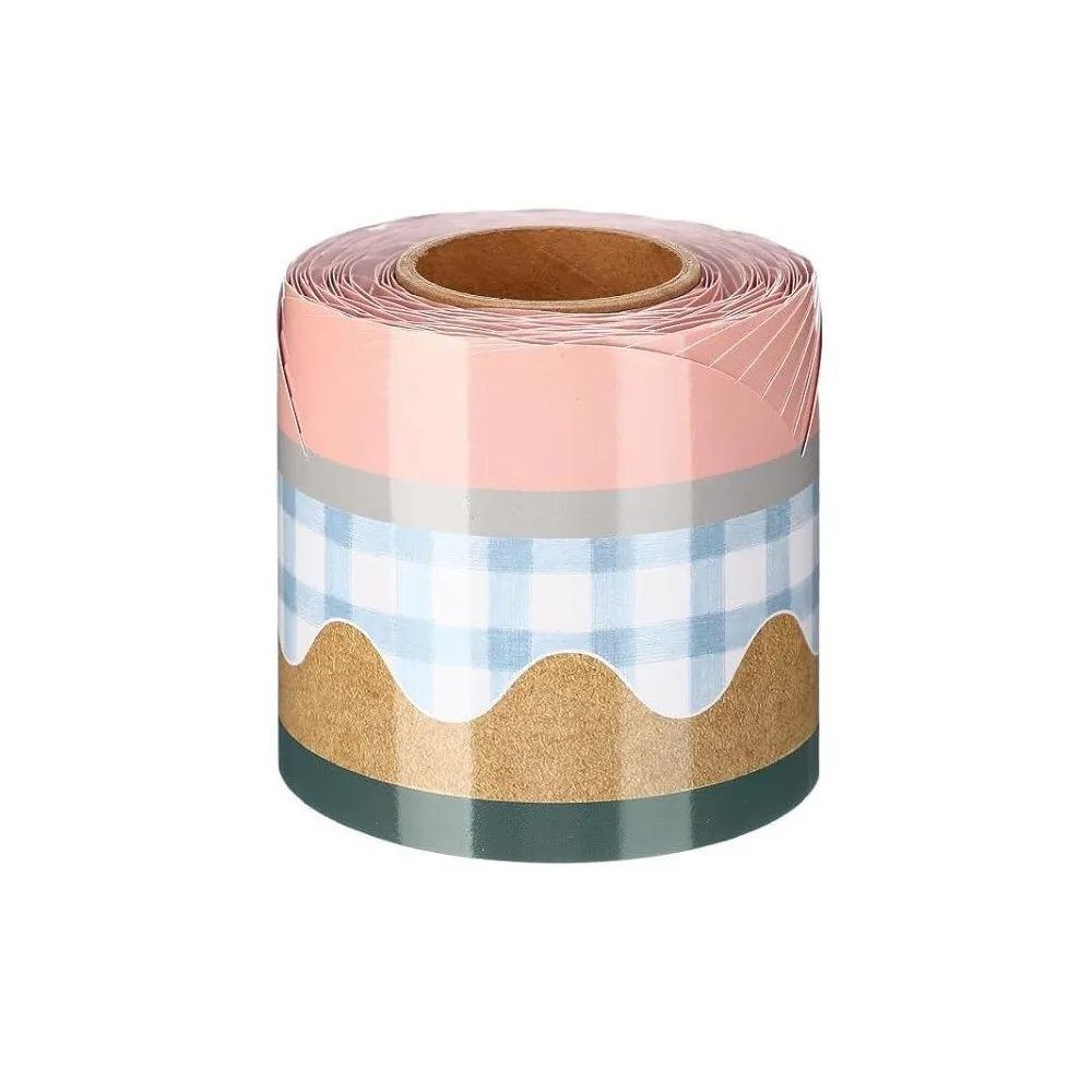 New 10m/Roll Bulletin Board Border Self Adhesive Scalloped Edge Wall Decor Sticker Cuttable Decorative Trim Roll Notice Board