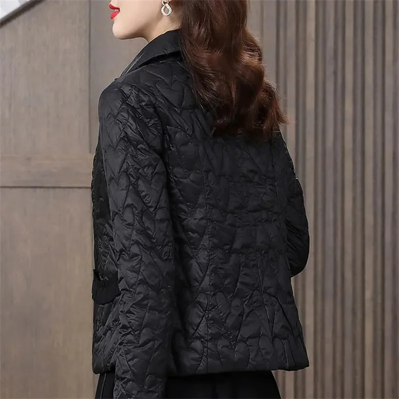 Women Autumn Winter New Short Square Collar Cotton Jacket Fashion Small Figure Cotton Jacket Female Lightweight Down Cotton Coat