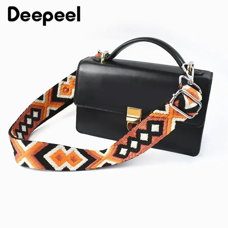 Deepeel 3.8cm Fashion Canvas Webbing Color Jacquard Straps 80-130cm Adjustable Shoulder Crossbody Strap Women's Bag Accessories