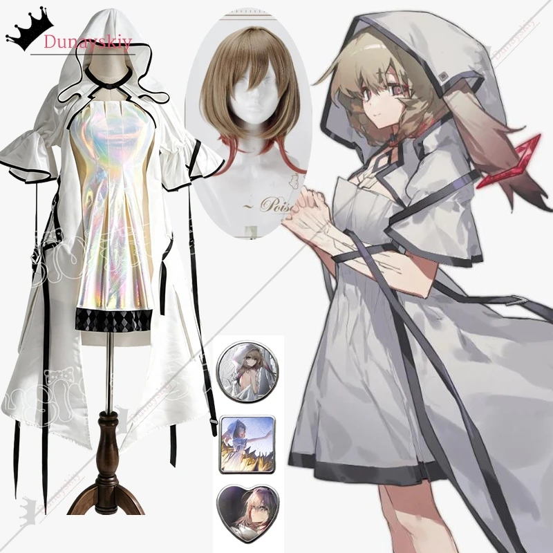 Game Arknights Hilda Cosplay Costume Hilda Laser Lady's Long Dress Cape Roleplay Outfit Halloween Party Masquerade Costumes