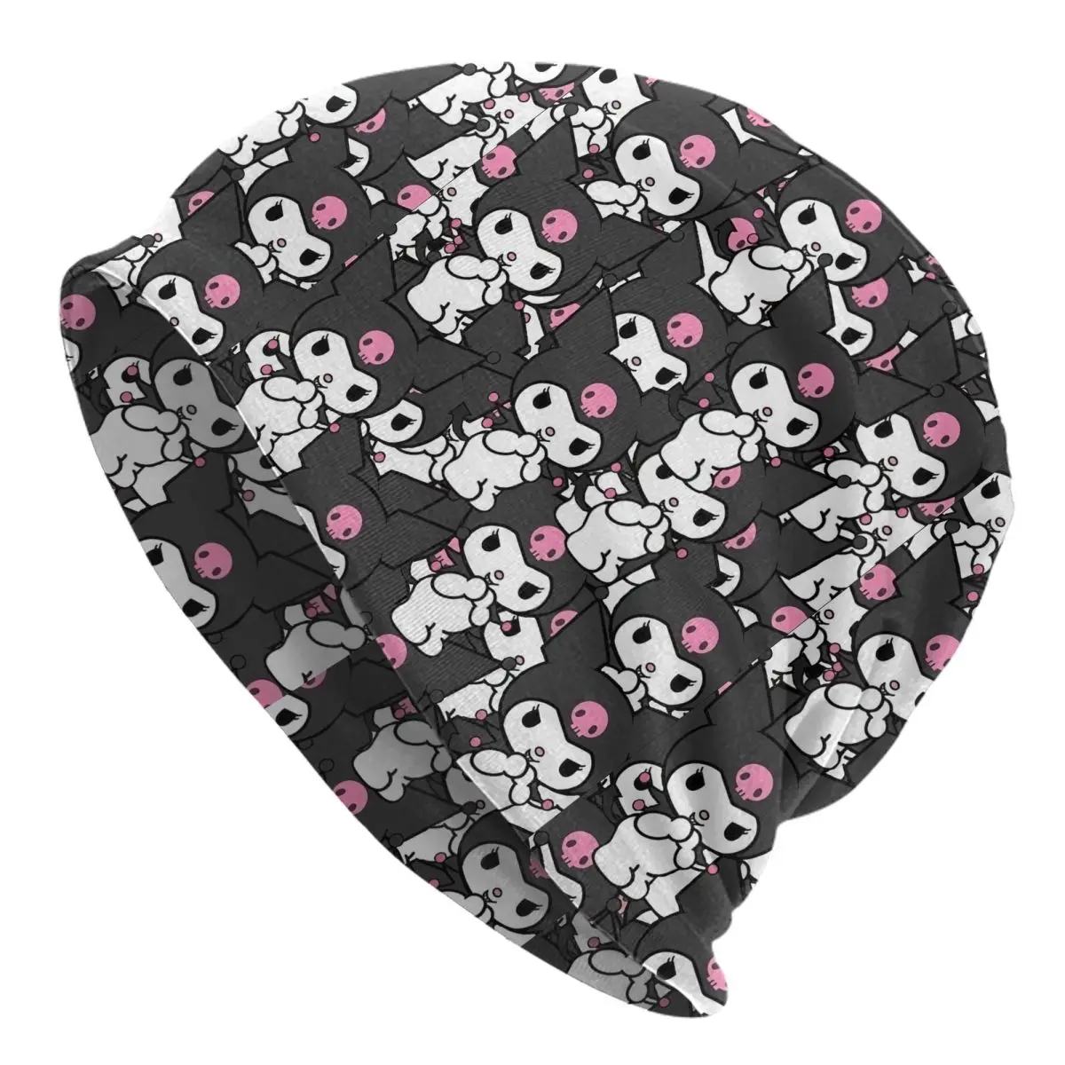 

Капот с узором Kawaii Kuromi, готическая лыжная шапка с героями мультфильмов Skullies, мужская и женская теплая шапка двойного назначения