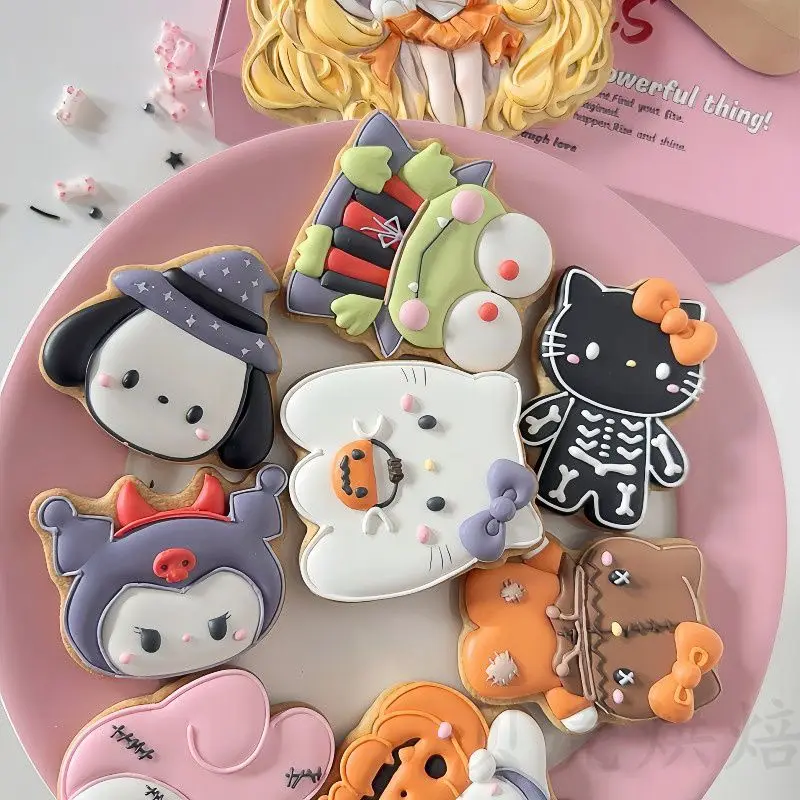 

Kulomi Hello Kitty My Melody Halloween Frostbite Cartoon Biscuit Mold Cute Kawaii Anime Candy Maker for Children Kids for Gifts
