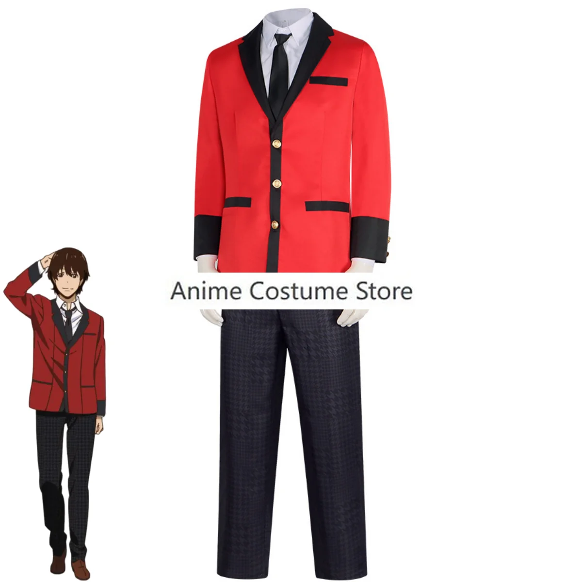 Kakegurui O Filme Cosplay para Homens, Vermelho Japonês JK Uniforme Escolar, Fato de Halloween, Fato de Natal, Eiga, Ryota Suzui