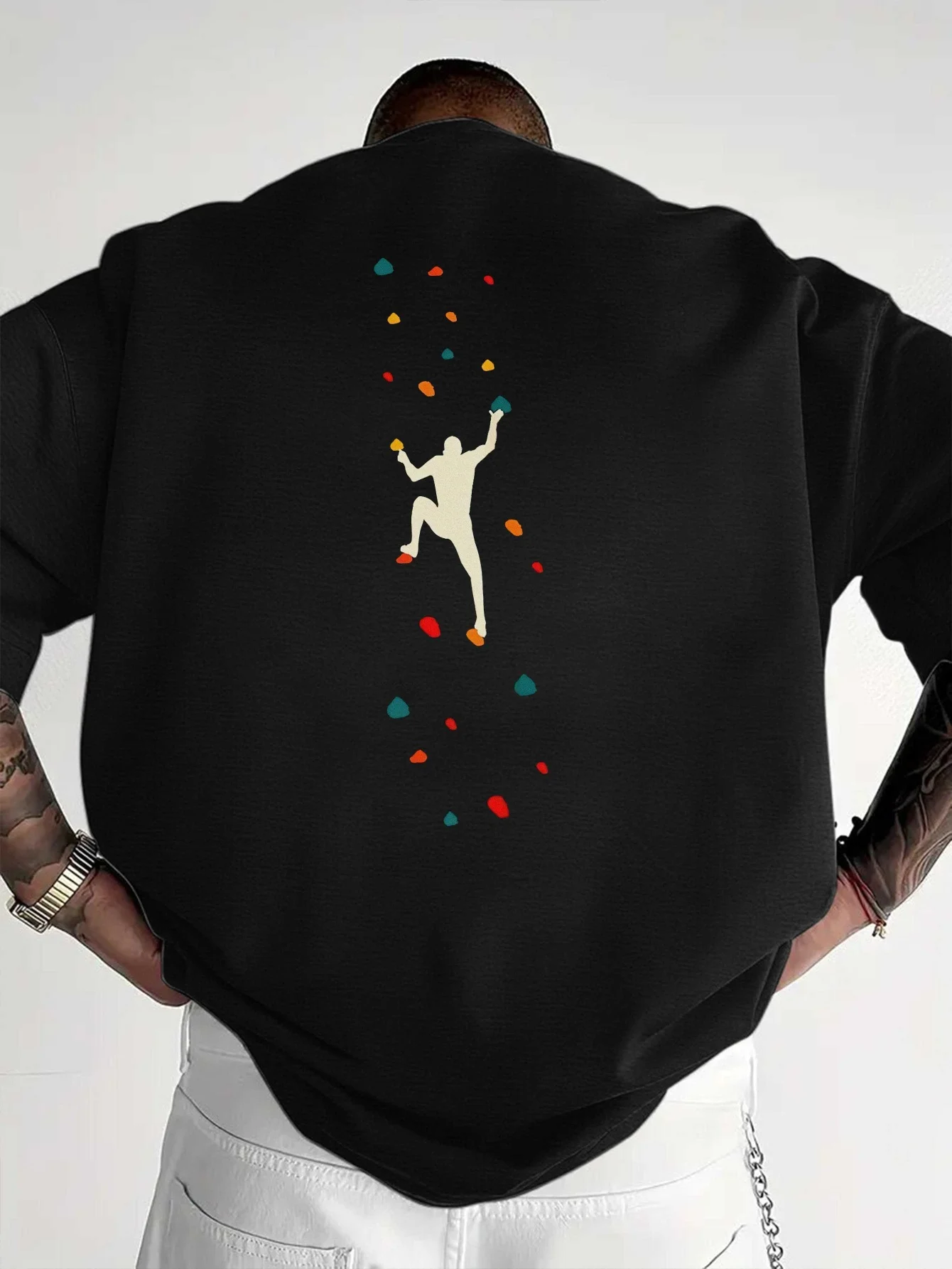 

Men's Climbing Gym T-Shirt Climber Graphic Fashion Streetwear Men T Shirts High Quality Cotton Tee Outdoor Adventure Clothing