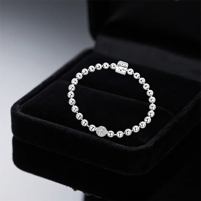 Original 925 Sterling Silver Bracelet Bangles Eternal Forever Love Clasps Bead Charms Bracelet For Women DIY Jewelry Gift Making