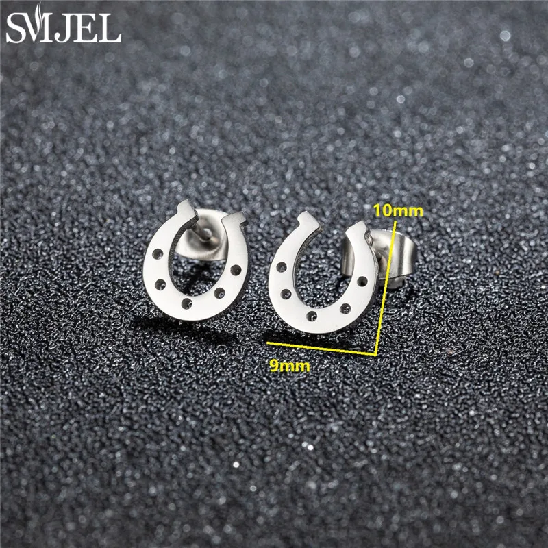 Minimalist Horseshoe U Shaped Stud Earrings for Women Stainless Steel Horse Hooves Earings Fashion Jewelry Pendientes Mujer