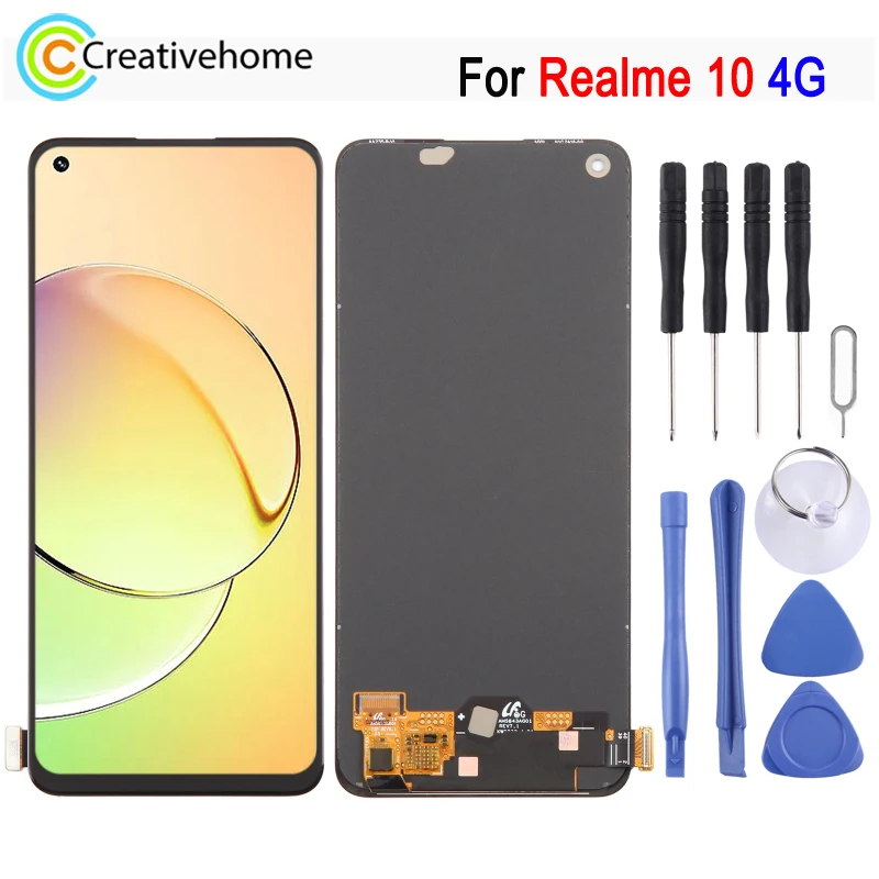 6.4 Inch LCD Screen For Realme 10 4G Phone 90Hz AMOLED Display with Digitizer Full Assembly Replacement Part