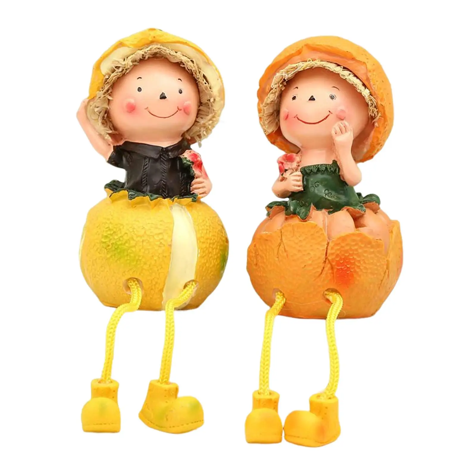 2Pcs Hanging Feet Doll Sculpture Resin Statue Figurine Hanging Leg Dangling Sitter Cabinet for Home Wedding Livingroom