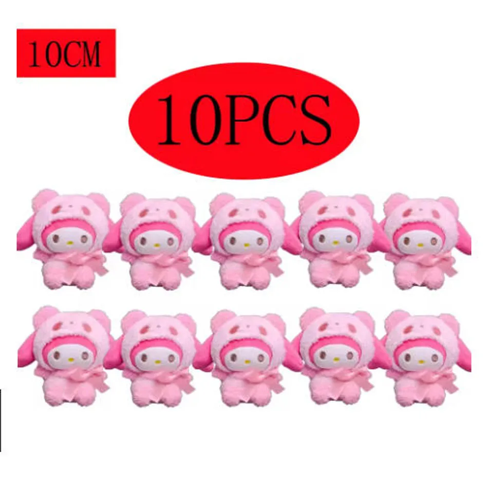 

10 шт. милых плюшевых брелоков Sanrio: Куроми, Хелло Китти, Синаморолл. Брелоки-подвески для сумок, игрушки, подарок для девочек.