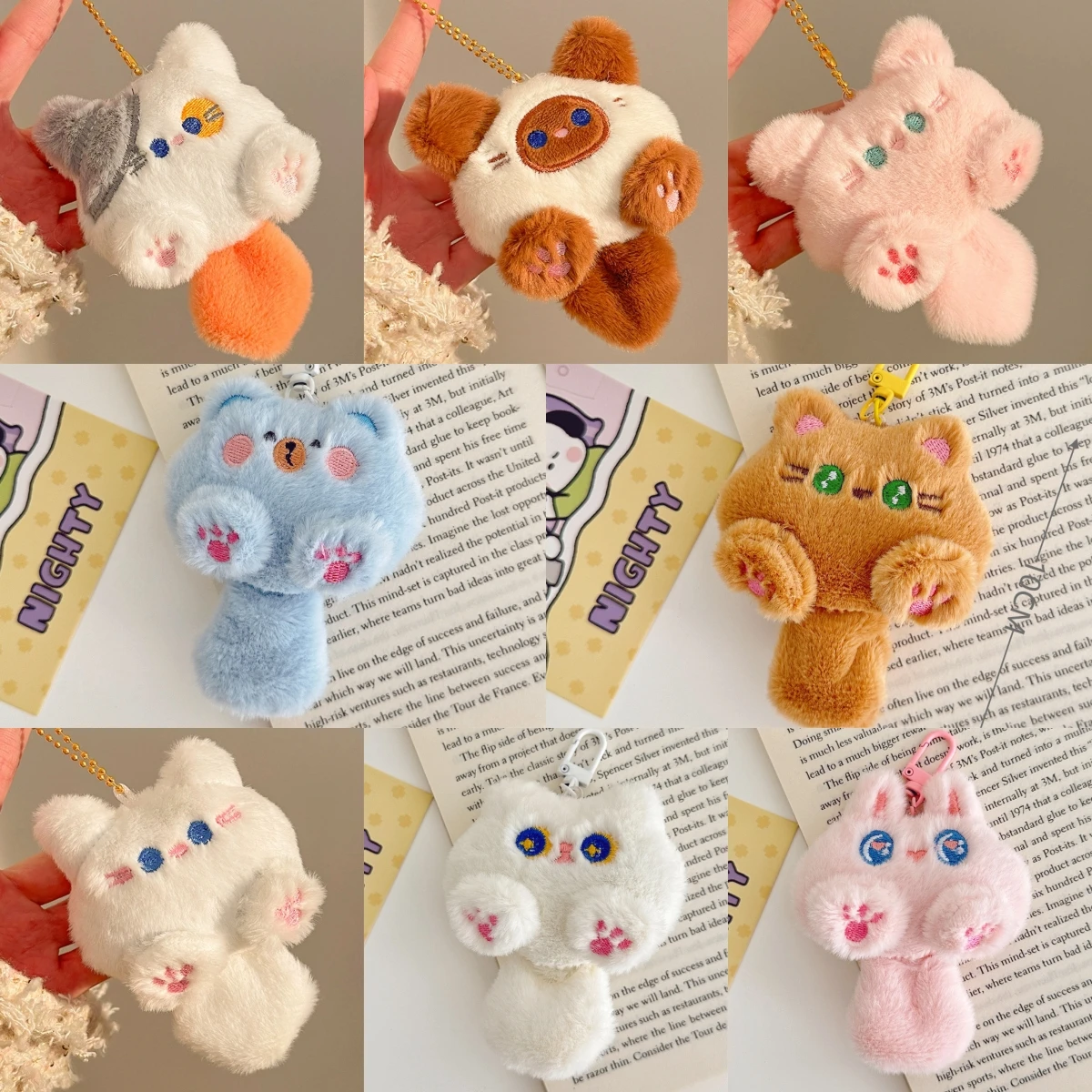 Funny Joy Cute Plush Kitten Doll Pendant Girl Backpack Doll Pendant Couple Bag Keychain Decoration Small Gift
