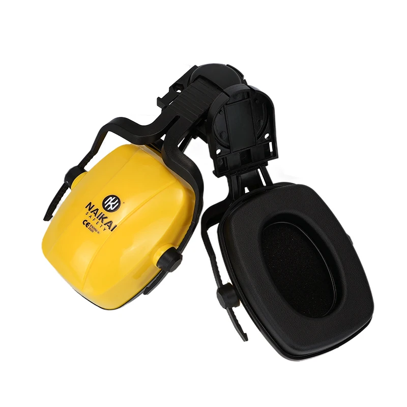 PU & ABS Material Hanging Safety Helmet Type Sound-Insulated Earmuffs Industrial Noise Reduction Protection Cutting Polishing