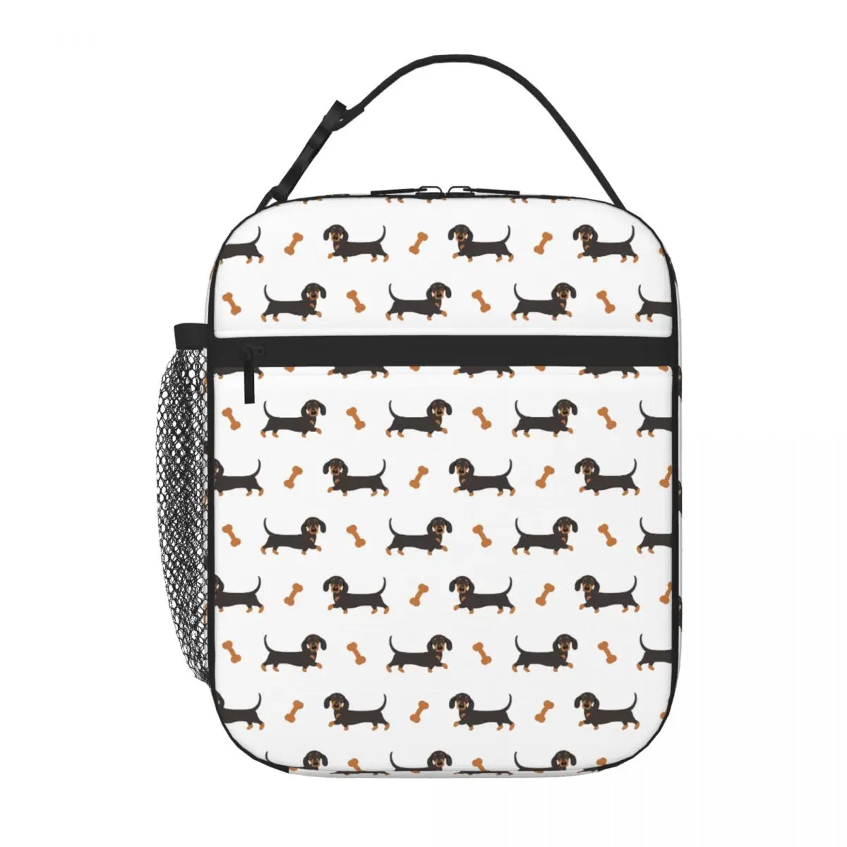 Bestselling Black And Tan Dachshund Sausage Dog Workwear Thermal Food Carrier Middle School Reusable Lunch Bag